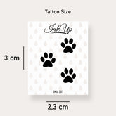 Hunde Pfote Tattoo Trio